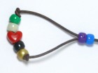 Salvation Bracelet 28 Red Heart Crayon Antique Brown Leather Salvation Bracelet